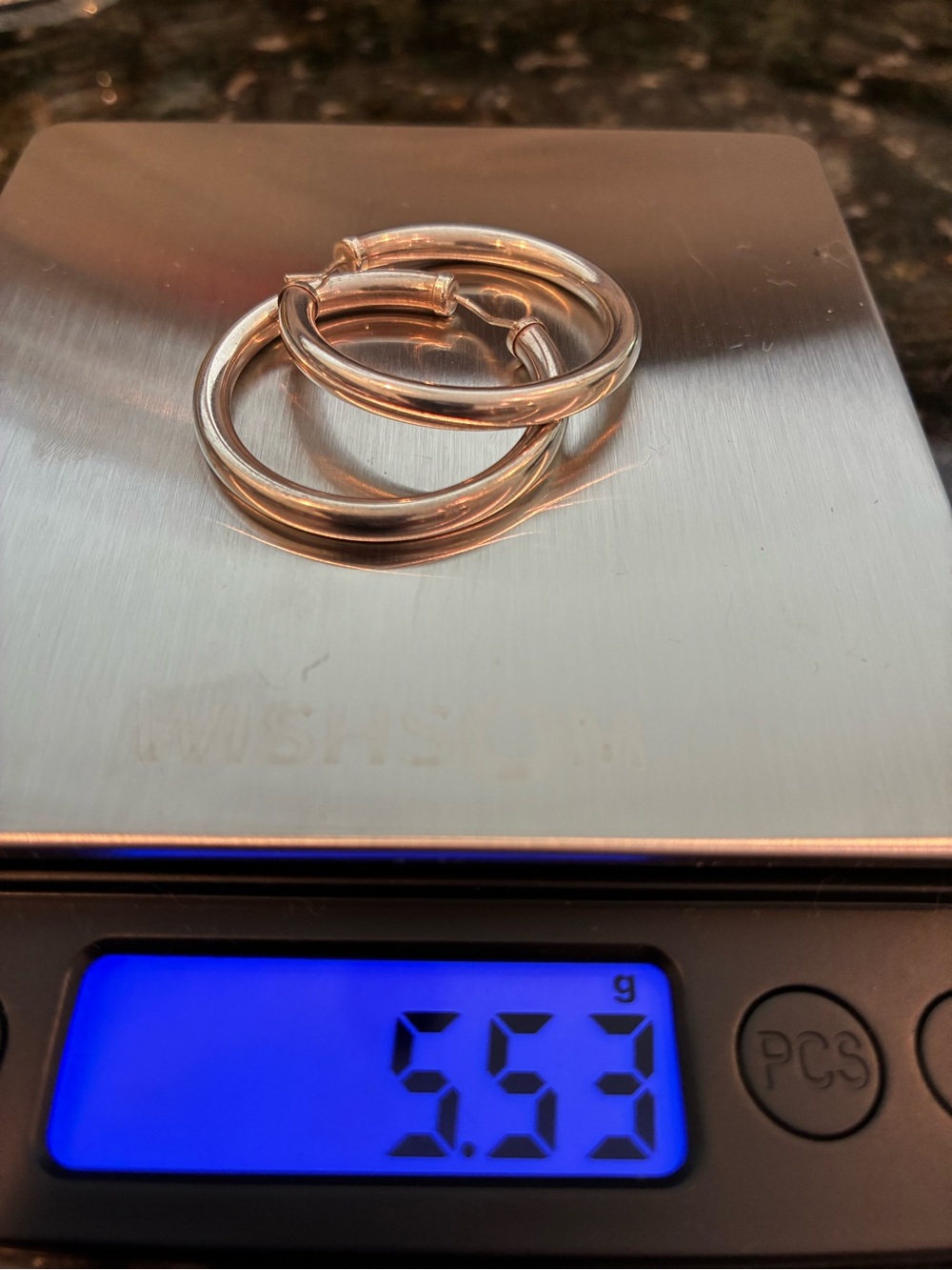 1.5” Sterling  Silver Hoop Earrings -